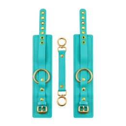 Голубые однослойные кожаные оковы