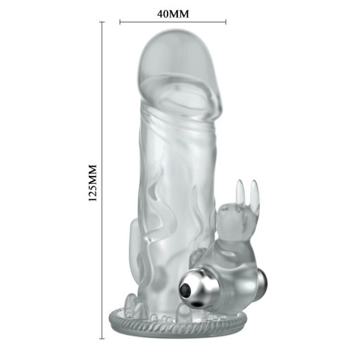Прозрачная вибронасадка со стимуляцией клитора и ануса - 12,5 см.