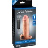 Телесная вибронасадка с кольцом  Vibrating Real Feel 1 Extension - 14 см.