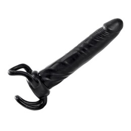 Чёрная насадка-фаллос для двойного проникновения INFLATABLE DILDO SLIM DONG  - 13,5 см.