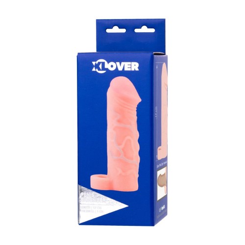 Фаллическая насадка XLOVER INCREASE+ с кольцом для фиксации - 17 см.