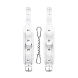 Белые узкие наручники-браслеты со скруглёнными углами