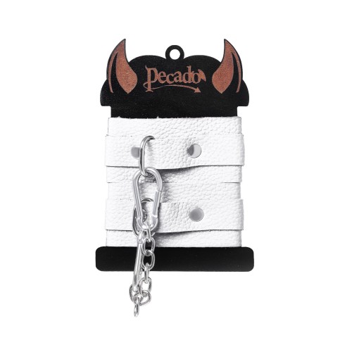 Белые узкие наручники-браслеты со скруглёнными углами