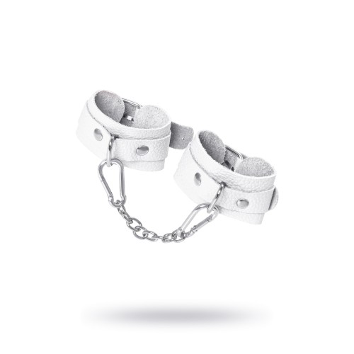 Белые узкие наручники-браслеты со скруглёнными углами