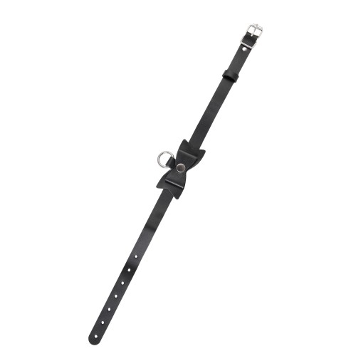 Черный чокер-ошейник с бабочкой и колечком