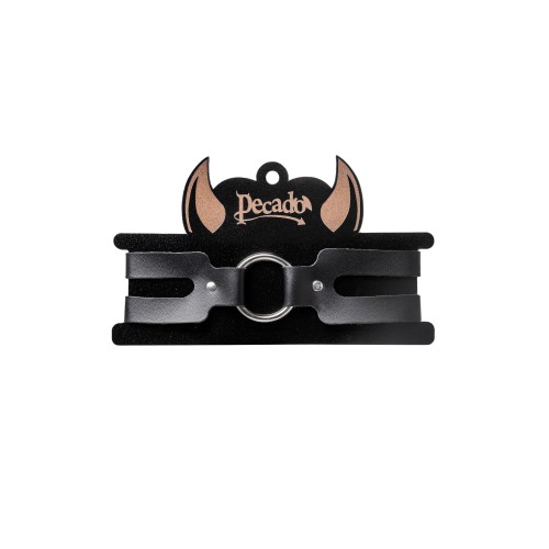 Черный кожаный чокер-ошейник из двух ремешков