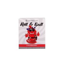 Стимулирующий презерватив-насадка Roll & Ball Strawberry
