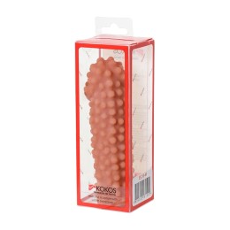 Телесная насадка на фаллос с бугорками Extreme Sleeve 010 M-size - 14 см.