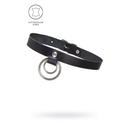 Черный чокер-ошейник с кольцом в кольце