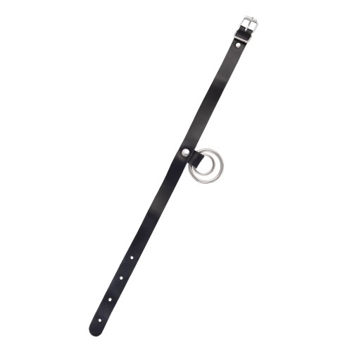 Черный чокер-ошейник с кольцом в кольце