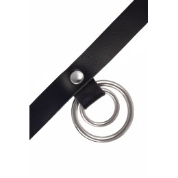 Черный чокер-ошейник с кольцом в кольце