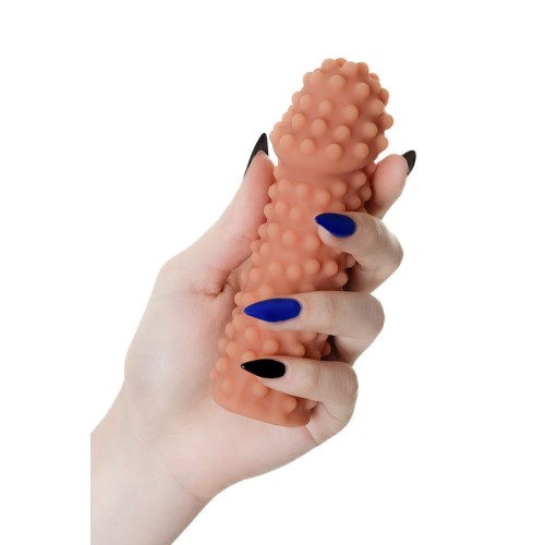 Телесная насадка на фаллос с бугорками Extreme Sleeve 010 S-size - 14,7 см.