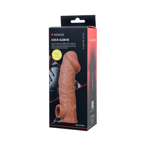Телесная насадка на фаллос с отверстием для мошонки Cock Sleeve 001 Size L - 17,6 см.