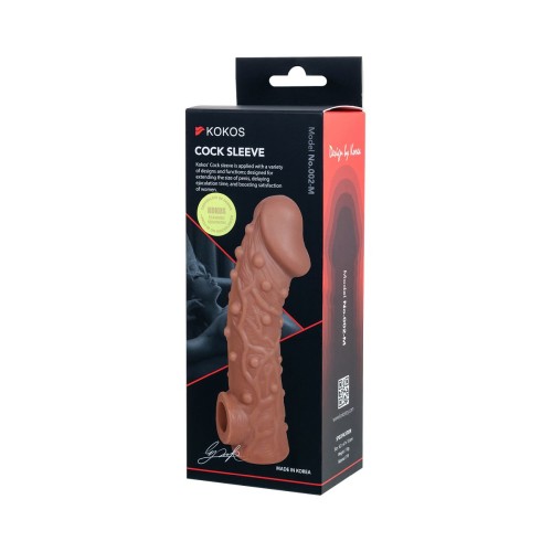 Телесная насадка на фаллос с отверстием для мошонки Cock Sleeve 002 Size M - 15,6 см.