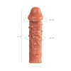 Телесная насадка на фаллос с отверстием для мошонки Cock Sleeve 002 Size M - 15,6 см.