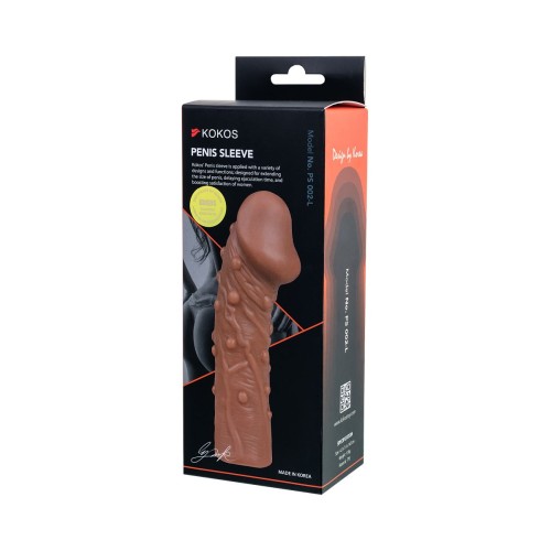 Реалистичная удлиняющая насадка с дополнительной стимуляцией - 16,5 см.