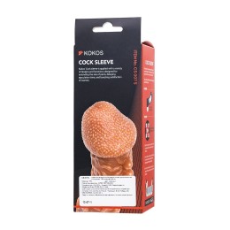 Телесная закрытая насадка с шершавой головкой Cock Sleeve 007 Size S - 13,8 см.