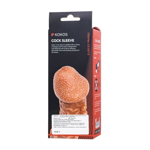 Телесная закрытая насадка с шершавой головкой Cock Sleeve 007 Size S - 13,8 см.