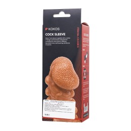 Телесная закрытая насадка с шишечками Cock Sleeve 008 Size S - 13,8 см.