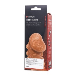 Телесная закрытая насадка с шишечками Cock Sleeve 008 Size L - 17,6 см.