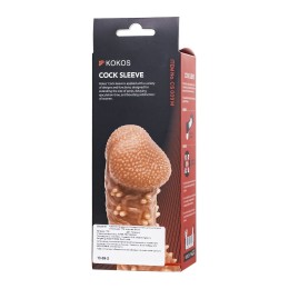 Телесная закрытая насадка с пучками шишечек Cock Sleeve 009 Size M - 15,6 см.