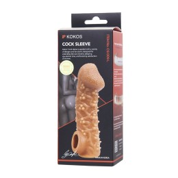 Телесная закрытая насадка с пучками шишечек Cock Sleeve 009 Size L - 17,6 см.