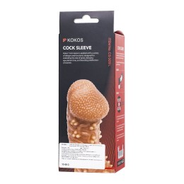 Телесная закрытая насадка с пучками шишечек Cock Sleeve 009 Size L - 17,6 см.