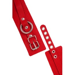 Красные мягкие кожаные оковы с люверсами