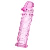 Розовая насадка фаллической формы - 12,5 см.