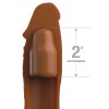 Коричневая насадка на член 2  Silicone X-tension - 20,3 см.