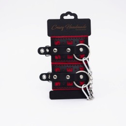 Черно-красные оковы с красной строчкой Sex