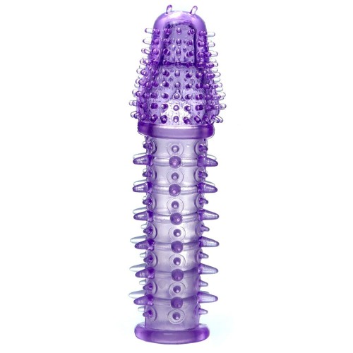 Фиолетовая закрытая насадка на пенис - 13,5 см.