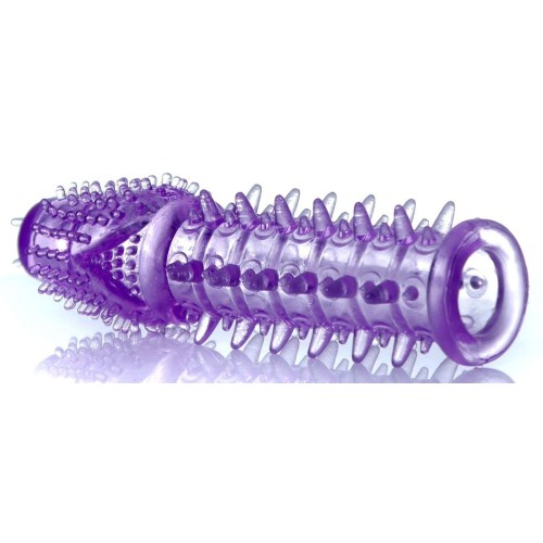 Фиолетовая закрытая насадка на пенис - 13,5 см.