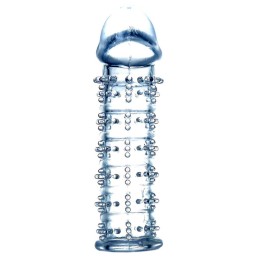 Прозрачная насадка на пенис с рельефом - 12 см.