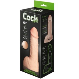 Телесный фаллоудлинитель с мошонкой Cock Next - 17 см.