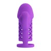 Фиолетовая вибронасадка с клиторальным отростком Harden