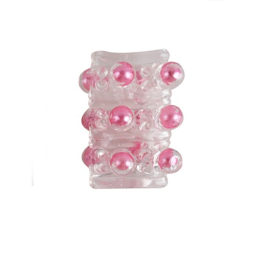 Прозрачная сквозная насадка на пенис с цветными шариками