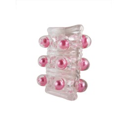 Прозрачная сквозная насадка на пенис с цветными шариками