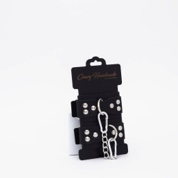 Черные кожаные оковы с регулируемыми ремешками