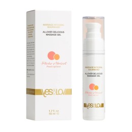 Массажный гель-смазка Allover Delicious Massage Gel с ароматом персика и абрикоса - 50 мл.