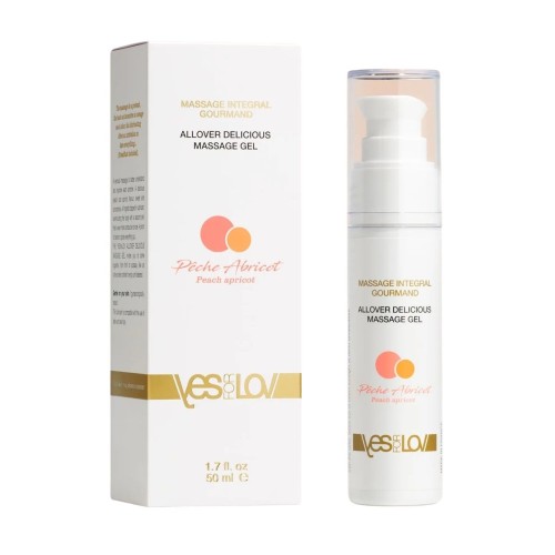 Массажный гель-смазка Allover Delicious Massage Gel с ароматом персика и абрикоса - 50 мл.