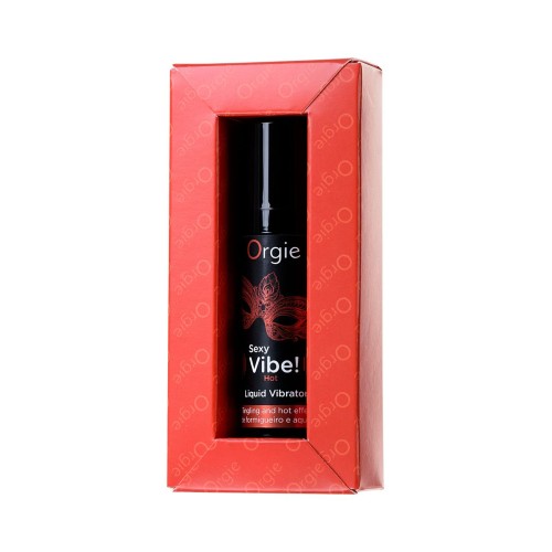 Разогревающий гель для массажа ORGIE Sexy Vibe Hot с эффектом вибрации - 15 мл.