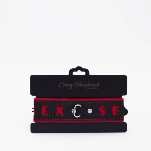 Черно-красный ошейник Sex