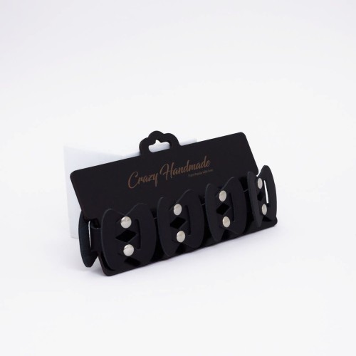 Черный кожаный ошейник из звеньев