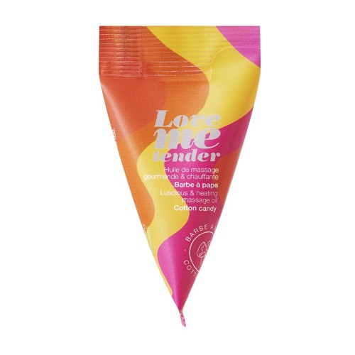 Съедобное согревающее массажное масло Love Me Tender Cotton Candy с ароматом сладкой ваты - 10 мл.