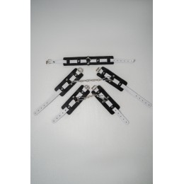 Набор фиксаторов из черной и белой натуральной кожи