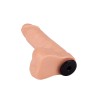 Телесный фаллоимитатор-насадка для трусиков с плугом - 18 см.