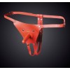 Красные кожаные универсальные трусики со штырьком для насадок 