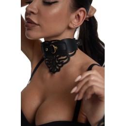 Фигурный чокер с узорами и золотистой фурнитурой