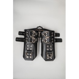 Черные высокие кожаные наручники для подвешивания
